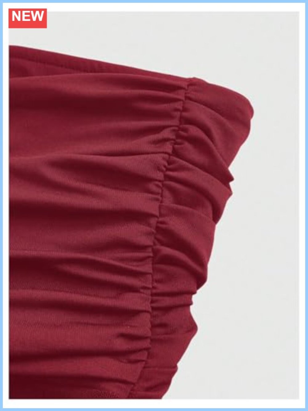 Sheer Ruffle Trim Halter Ruched Y2K Crop Top - Picture 2 of 5